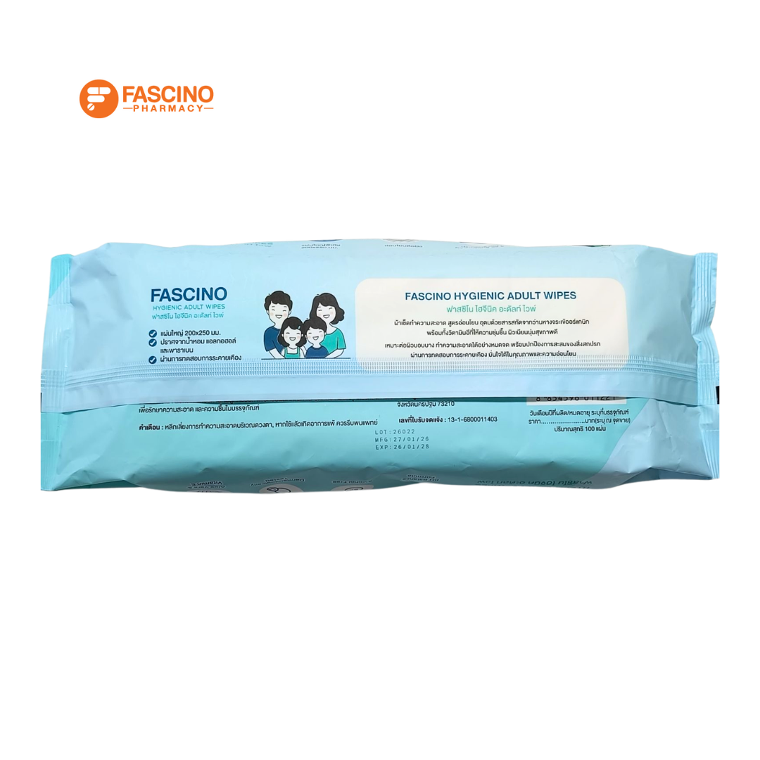 ผ้าเปียก ฟาสซิโน สูตรอ่อนโยน จำนวน 100 แผ่น_6